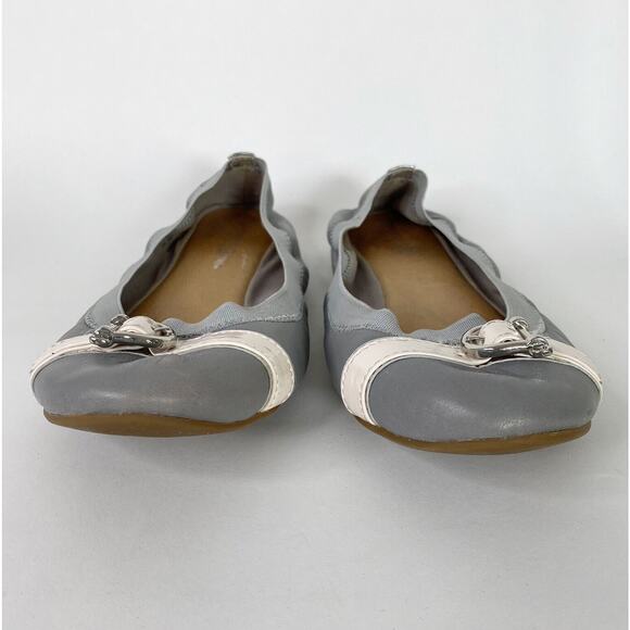 Sperry Shoes Womens Size 8.5 Gray/Pink Leather Stretch Ballet Flats STS91757 - Picture 7 of 12